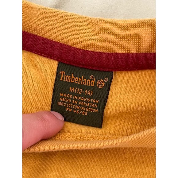 Timberland Boys Yellow Long Sleeve Red "Timberland" Tee - Picture 9 of 9